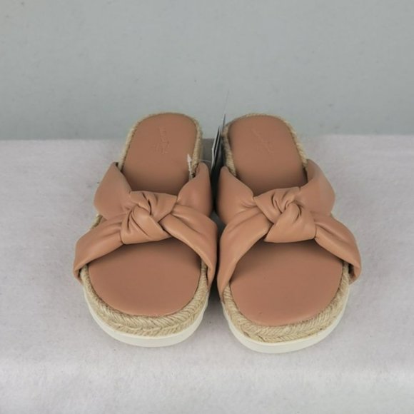 Universal Thread Sandals Women's Peachy Tan Dena Faux Leather Knot Espadrille - Picture 2 of 8